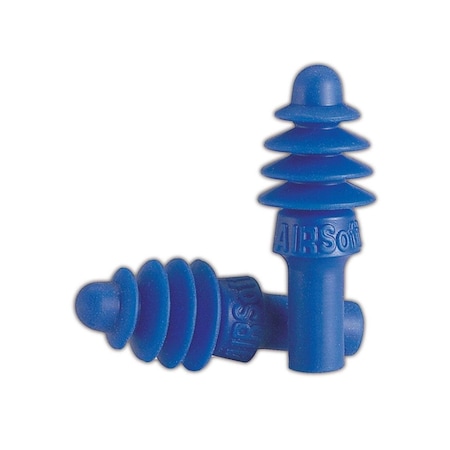 Honeywell Howard Leight Reusable PVC Ear Plugs, Flange Shape, 27 dB, Blue, 100 PK DPAS-1